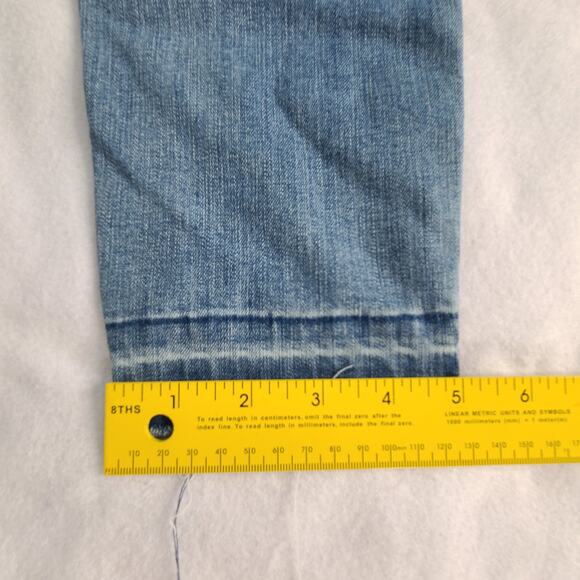 Cat & Jack Super Skinny Jeans Medium Blue w/Patches & Unfinished Hem 12 2409 - Picture 10 of 12